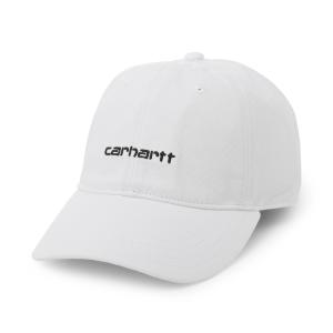 訳あり カーハート ワークインプログレス メンズベースボールキャップ CANVAS SCRIPT CAP 6パネルキャップ ホワイト メンズ｜mb-y