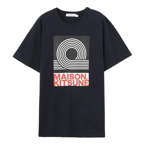 メゾンキツネ MAISON KITSUNE クルーネック Tシャツ BLACK ANTHONY BU...