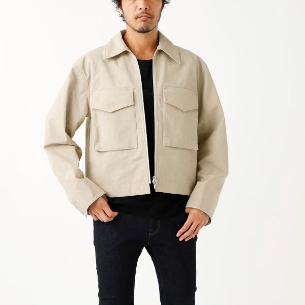 ジルサンダー JIL SANDER ジップアップ ブルゾン BLOUSON 10 ベージュ メンズ ...