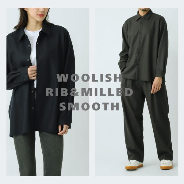リフィル LIFiLL 長袖レギュラーカラーシャツ WOOLISH MILLED SMOOTH SH...