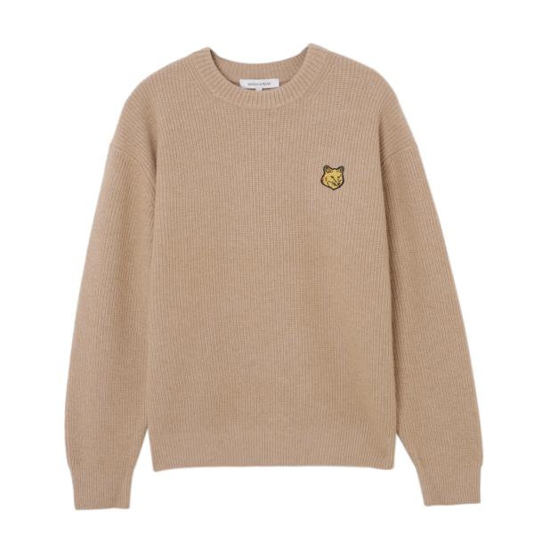 メゾンキツネ MAISON KITSUNE クルーネックニット BOLD FOX HEAD PATC...