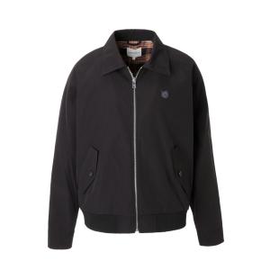 メゾンキツネ MAISON KITSUNE ブルゾン HARRINGTON JACKET IN TECHNICAL COTTON GABARDINE  W ブラック メンズ lm02103wq0062-p199-black｜mb-y