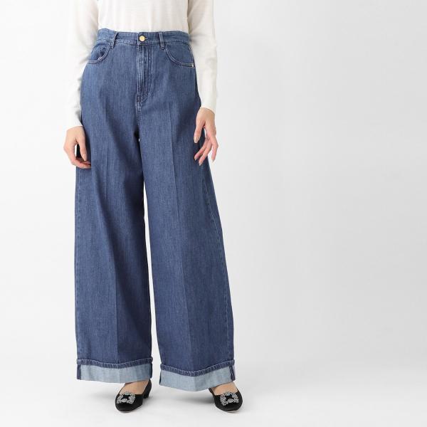 エスマックスマーラ S Max Mara ジップフライジーンズ LUPINO ブルー レディース l...