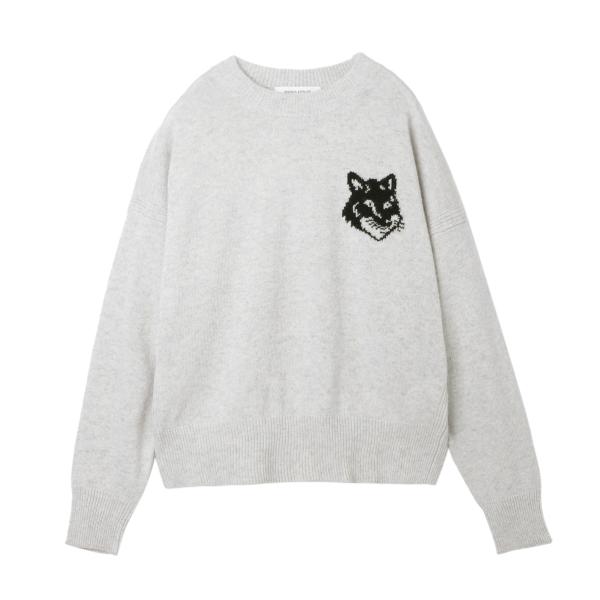 メゾンキツネ MAISON KITSUNE クルーネックニット FOX HEAD INTARSIA ...