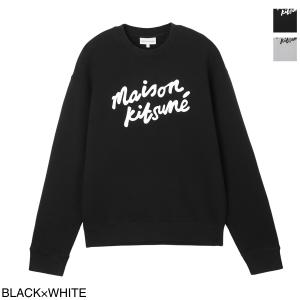 メゾンキツネ MAISON KITSUNE スウェットシャツ MAISON KITSUNE HANDWRITING COMFORT SWEATSHIRT メンズ mm00301km0307-o197-black-white｜mb-y