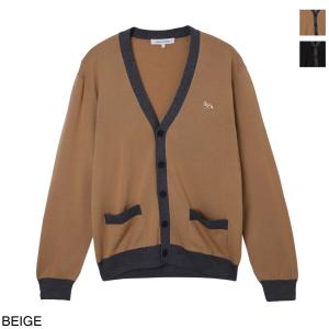 メゾンキツネ MAISON KITSUNE Vネック カーディガン BABY FOX PATCH REGULAR CARDIGAN メンズ mm00505kt1036-p220-beige｜mb-y