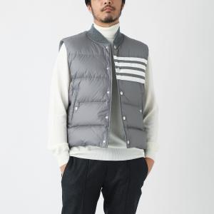 トムブラウン THOM BROWNE. ダウンベスト グレー メンズ mvd017x-05411-035｜mb-y