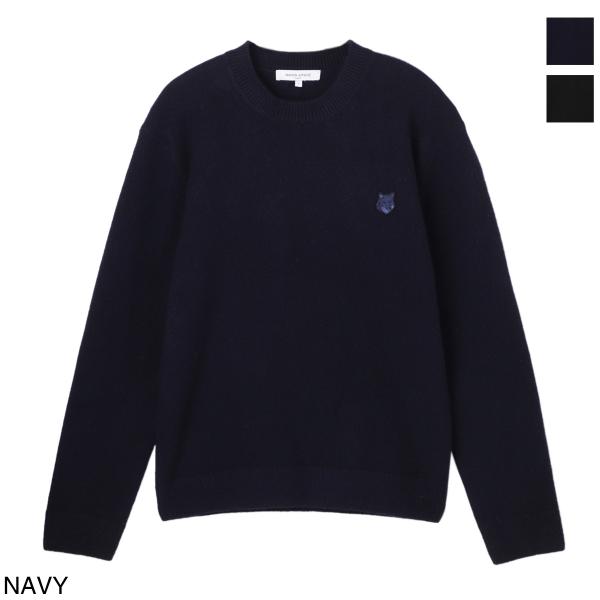 メゾンキツネ MAISON KITSUNE クルーネックニット BOLD FOX HEAD PATC...