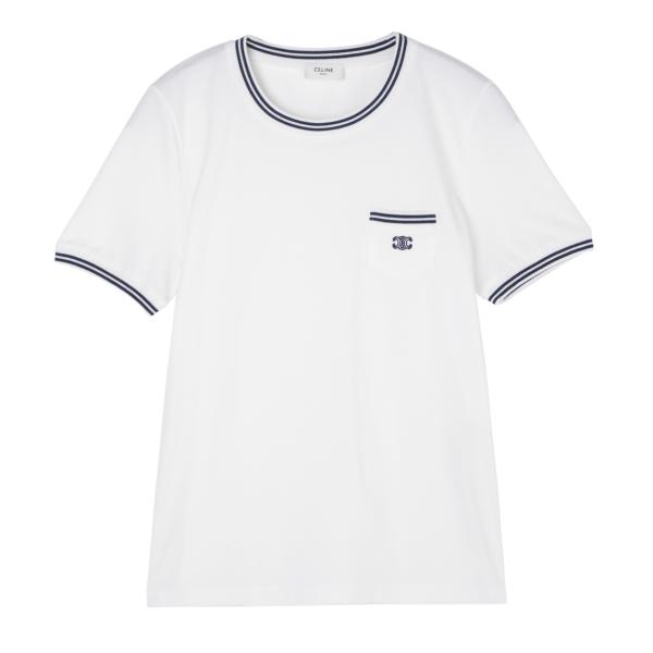セリーヌ CELINE クルーネックTシャツ T-SHIRT 70&apos;S POCHE TRIOMPHE...