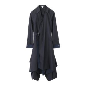 ロエベ LOEWE ワンピース DRAPED DRESS AF シャツワンピース ブルー レディース