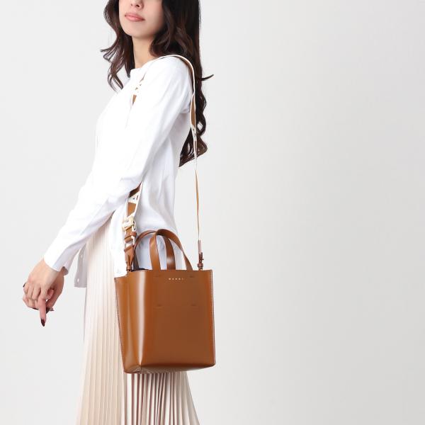 マルニ MARNI トートバッグ 3WAY MUSEO MINI ブラウン レディース shmp00...