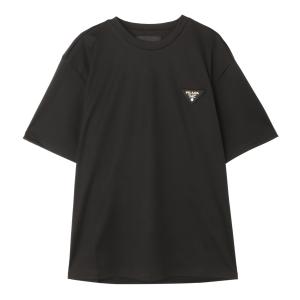 プラダ PRADA クルーネック半袖Tシャツ ブラック メンズ ujn837-s231-240-f0002｜mb-y