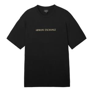 アルマーニ Tシャツ エクスチェンジ ARMANI EXCHANGE クルーネック 半袖 ブラック メンズ ストレッチ 春夏