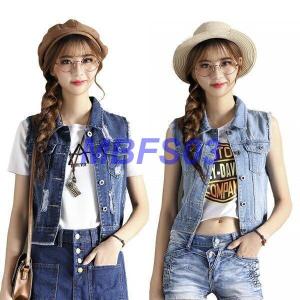 レディース デニムベスト デニム トップス ダメージデニム ベスト 春夏 ジレ 夏 アウター Ly0214 Jkt310 Mbfs03 通販 Yahoo ショッピング