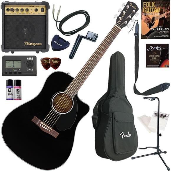 Fender フェンダー CD-60SCE/BLK エレアコ 初心者セット すぐに始められるスタンダ...