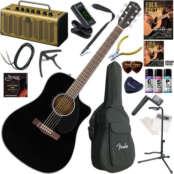 Fender フェンダー CD-60SCE/BLK エレアコ 初心者セット レトロなデザインで多機能...