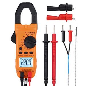 Proster デジタル クランプメーター 6000カウント オードレンジ NCV TRMS AC電圧 DC電圧 AC電流 抵抗 周波数 二極管 Hz