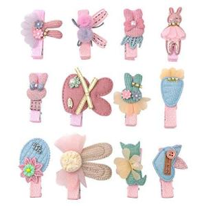 Merdia ヘアクリップ 赤ちゃん ヘアアクセサリー 子供用 前髪クリップ ベビー 可愛い髪留め ヘッドドレス 髪飾り 誕生日 プレゼント（12個入