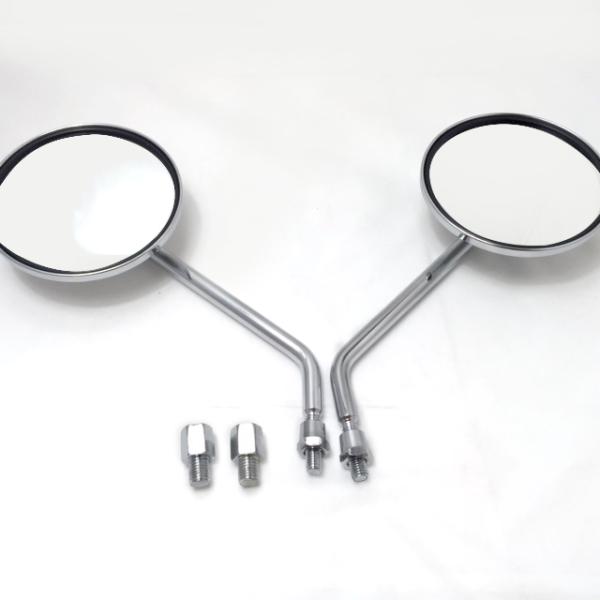 丸型 ミラー 旧車 ヴィンテージ バイク 原付 ホンダ カワサキ CB ZRX ゼファー【メッキ】8...