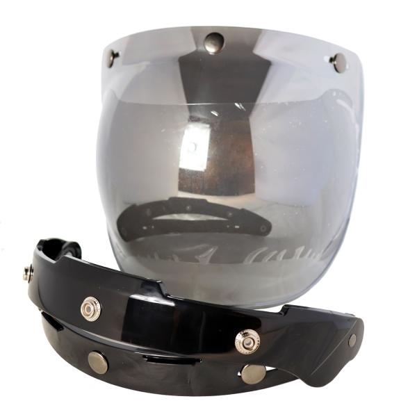 バイク ヘルメット ジェットヘルメット シールド 【バブルシールド + フリップアップセット】 3点...