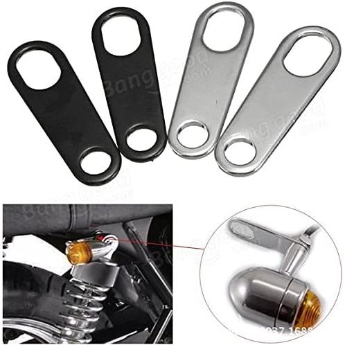 バイク ウインカーステー　平ステー ウインカー移設用 簡易ステー メッキ スチール ２枚セット  「...