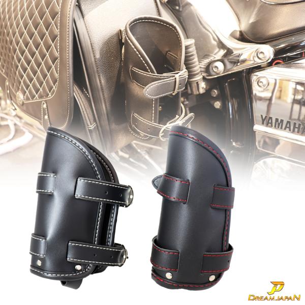 バイク 用 ドリンクホルダー 合皮タイプ 500ml 取り付け可能 当店サイドバッグの付属ドリンクホ...