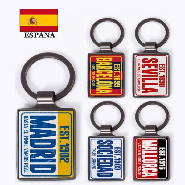 KEY - Plate スペイン ラ・リーガ CITY キーホルダー  レアル・マドリード バルセロ...