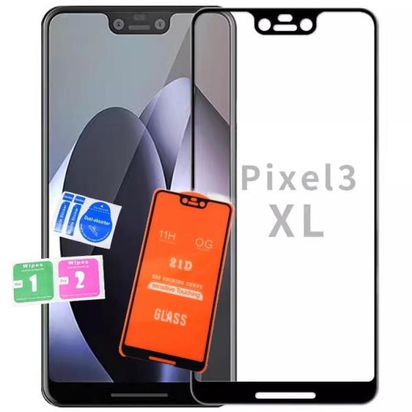 Google Pixel 3 XL ガラス液晶保護シート フィルム 全面 ブラック ピクセル 保護フ...