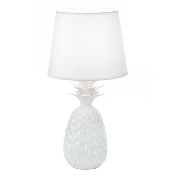 ホワイトパイナップル磁器テーブルランプ Pineapple Topped Table Lamps (...