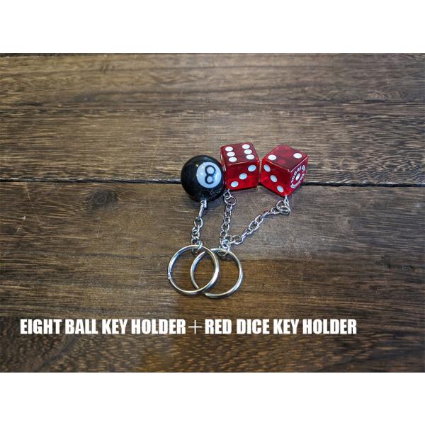 エイトボールツインダイス キーホルダー レッド アメリカン ハーレー アメ車　赤い　サイコロ　さいこ...