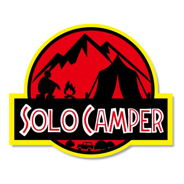 ソロキャンパー テントにひとり キャンプライフステッカー 12cm CAMP アウトドア 車用 キャ...