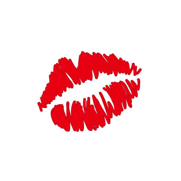 （反射）キスマークステッカー 赤 小 8cm カッティング セクシー 唇 ヘルメット 車 ワンポイン