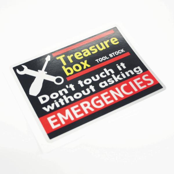 （ヘアライン）工具箱のステッカー 10cm レッド 1枚 ツールボックス ステッカーチューン アメリ...