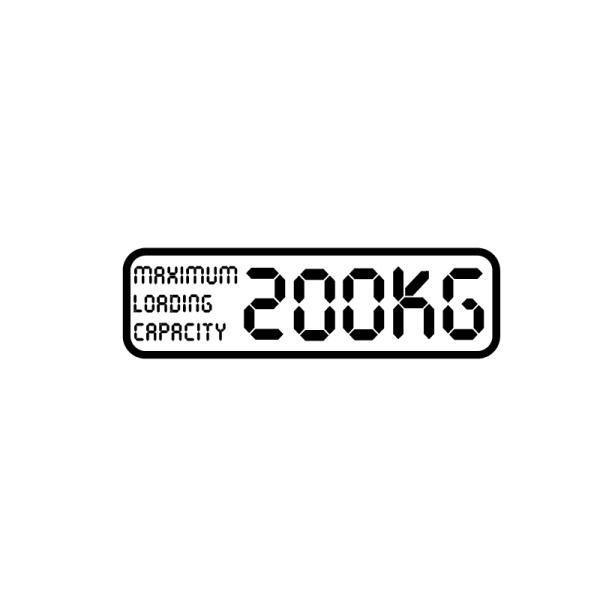 （透明）（デジタル文字）最大積載量ステッカー 200kg 黒 数字の変更不可 重量 数字表記 最大積...