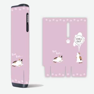 アイコス イルマiワン IQOS ILUMAiワン カスタムスキン ステッカー 2025年新デザイン【猫 くすみカラー】(ピンク)
