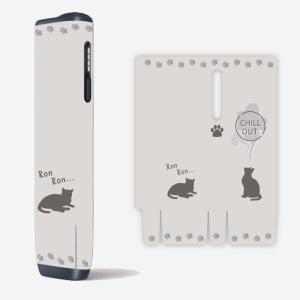 アイコス イルマiワン IQOS ILUMAiワン カスタムスキン ステッカー 2025年新デザイン【猫 くすみカラー】(ライトグレー)