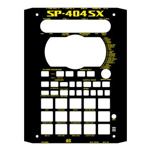 ローランド SP-404SX カスタムスキン 黒 黄文字 サンプラー スキンシール ステッカー Roland SP-404 SP404SX SP404｜mcmanaic