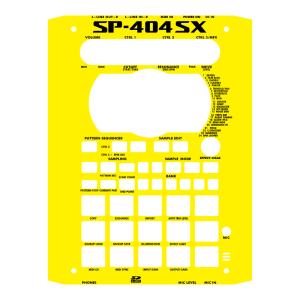 ローランド SP-404SX カスタムスキン 黄 黒文字 サンプラー スキンシール ステッカー Roland SP-404 SP404SX SP404｜マニアックコレクション