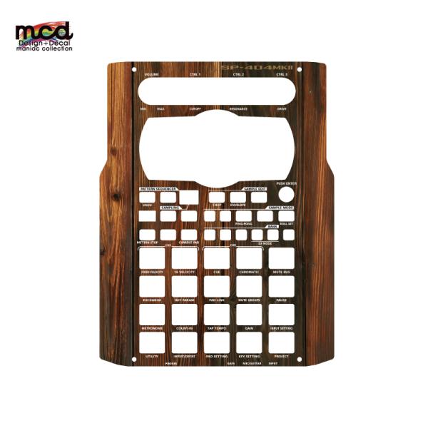 ローランド SP-404MK2 カスタムスキン 木目（ダークウッド） サンプラー スキンシール ステ...