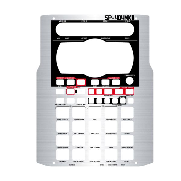 ローランド SP-404MK2 カスタムスキン（303風 ヘアライン） サンプラー スキンシール ス...