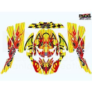 SHOEI VFX-W ヘルメットデカール ファイヤーフレア  黄  デカールセット ステッカー ショウエイ オフ車 オフロード レース