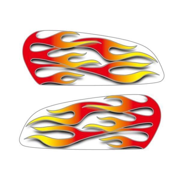 エイプ50/100 タンクデカール イメチェンにファイヤータイプ白 ape50/100