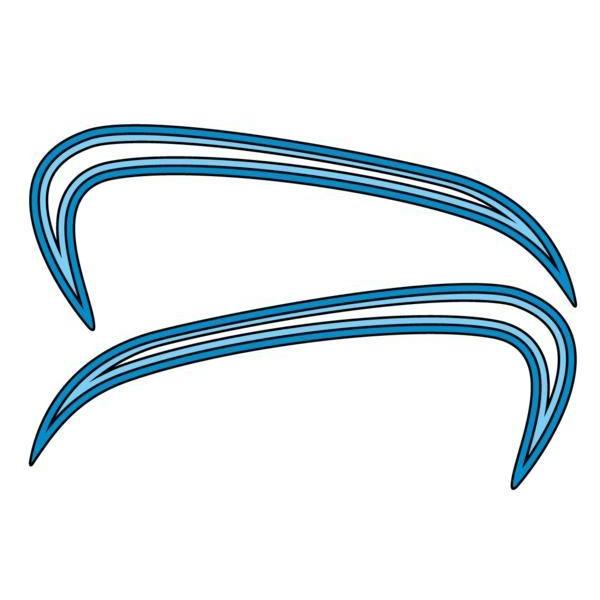 エイプ50 エイプ100用 タンク デカール ステッカー スリムライン 青白 APE100 APE5...