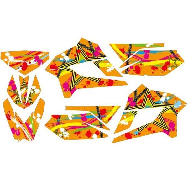 DトラッカーX 250用8−16年式　デカール type80s　オレンジ