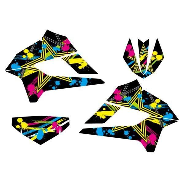 カワサキ DトラッカーX 250用 08年−16年式 デカールセット 1台分 黒 ステッカー オフ車...