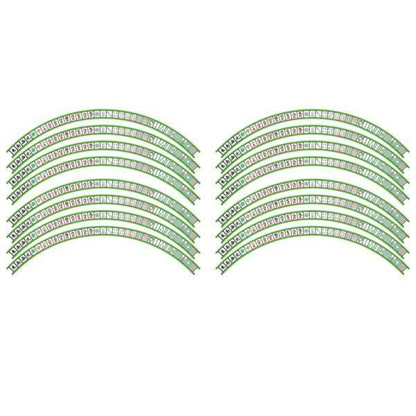 17インチホイール用 リムラインステッカー 16mm幅 麻雀柄 黄緑色 面白デカール TZR250 ...