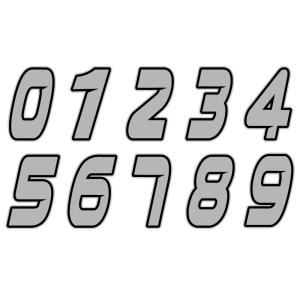 ゼッケンステッカー オレンジ/黒フチ 10cm 数字1文字分 レース