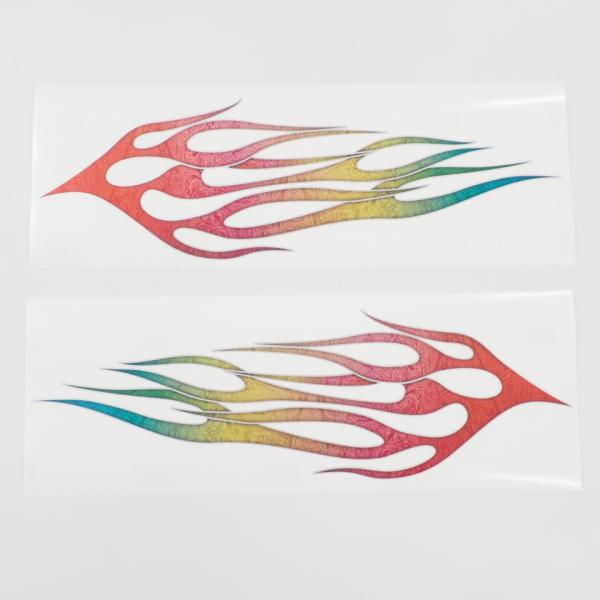 バイクカスタム ファイヤーステッカー デカール フレア フレイムス ラップ塗装 左右セット SR40...