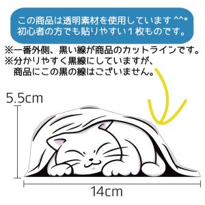 (透明) 覗く 小さい 白猫 ステッカー 車 ...の詳細画像1