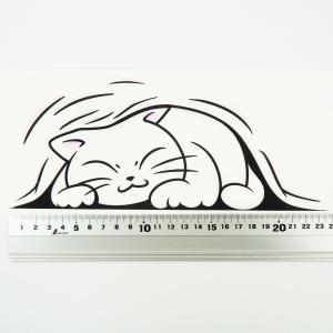 (透明) 覗く 白猫 大 23.5cm ステッ...の詳細画像5